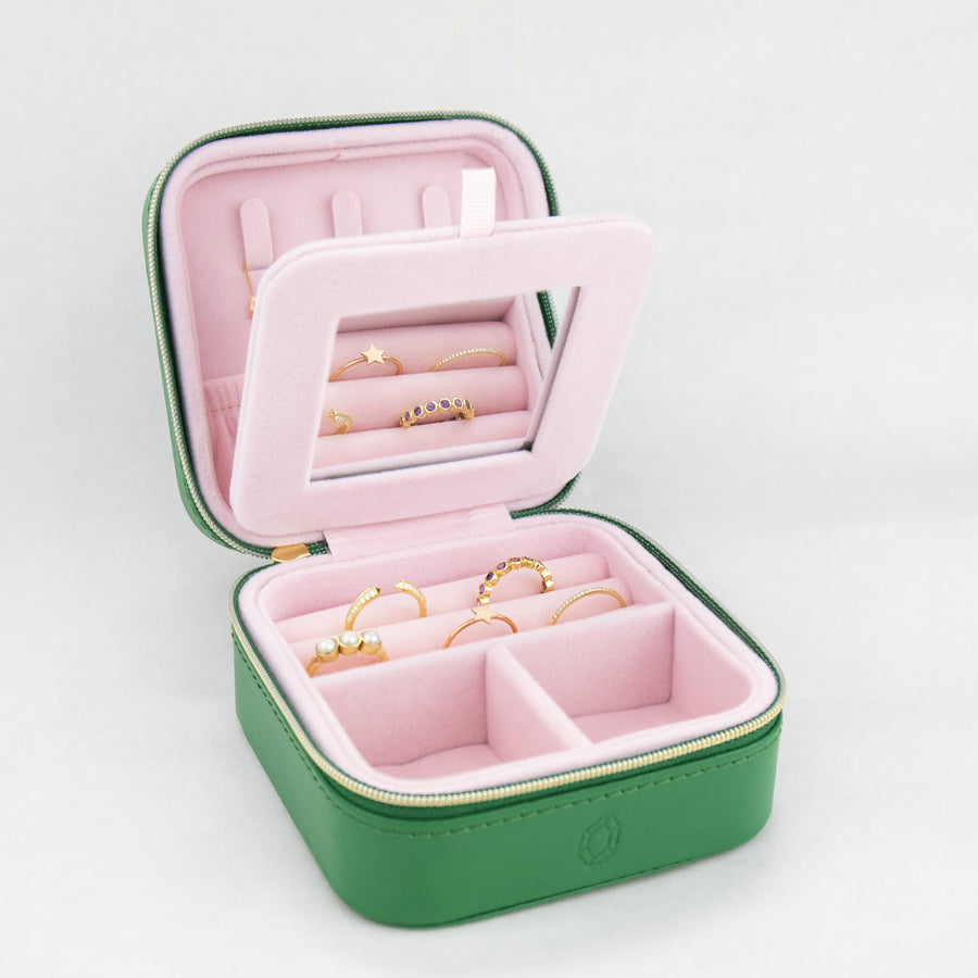 Travel Jewelry Case - Green/Pink – Maya Brenner
